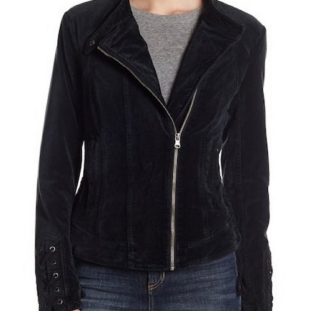 BNCI Velveteen Asymmetrical Motorcycle Jacket